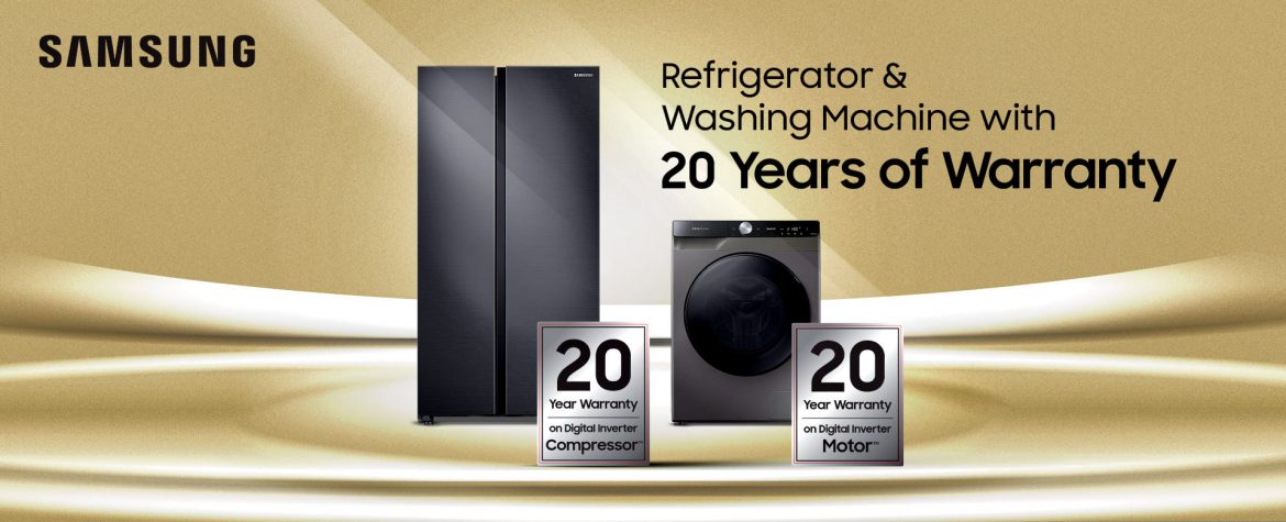 রেফ্রিজারেটর ও ওয়াশিং মেশিনে ২০ বছরের ওয়্যারেন্টি সুবিধা দিচ্ছে স্যামসাং