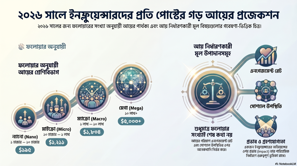 ইনফ্লুয়েন্সারদের আয়